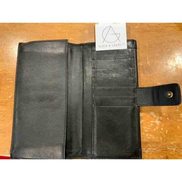 Gucci Babouska Black Leather Wallet Coin Purse Gold Heart - Picture 4 of 6